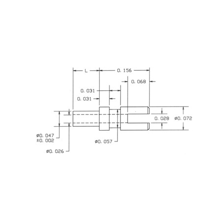 Concord Electronics COMM NON-INS THRU- SLOTTED TERM, 0.238" L, 0., 10-414-2-01-1000 10-414-2-01